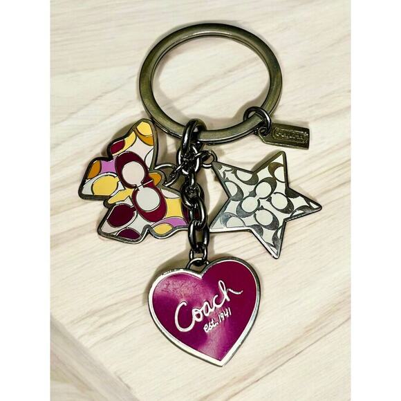 Coach Multi Mix Butterfly Key Fob/Bag Charm - Picture 1 of 3